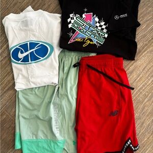 Men Medium NIKE, PUMA, UA, NB Graphic T-Shirts and Shorts LOT of 4